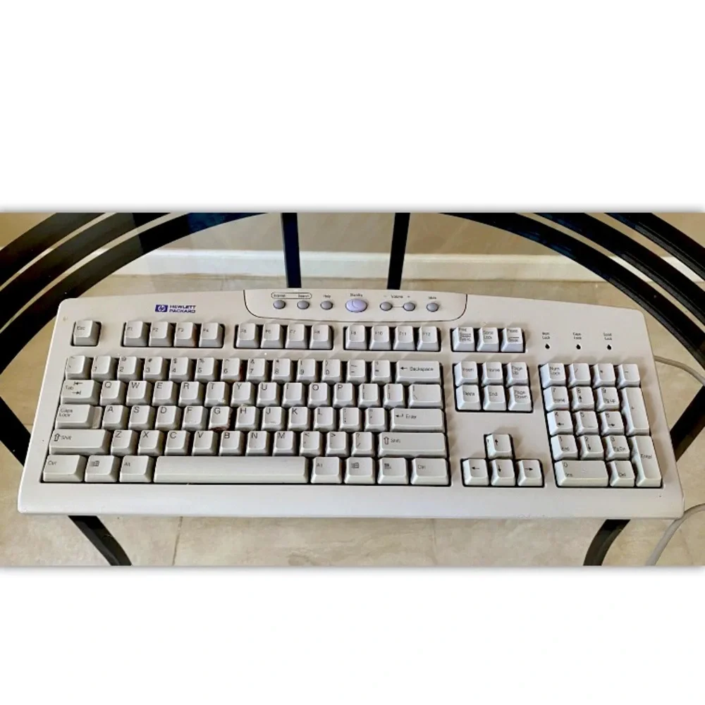 ⌨️HP⌨️ RT2856TW WIRED 5’10” CORD ADJUSTABLE PEGS KEYBOARD EUC 🖥